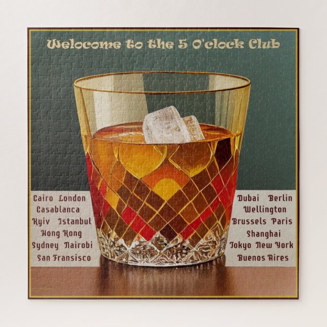 Welcome to the 5 O'clock Club Mid Century Design Jigsaw Puzzle (Vertical)