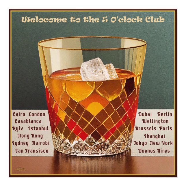 Welcome to the 5 O'clock Club Mid Century Design Photo Print (Front)