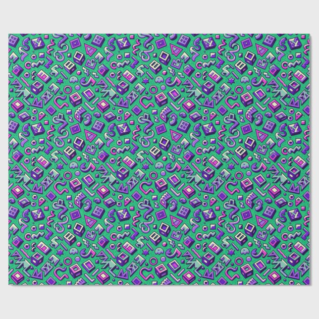 Welcome to the 90s wrapping paper (Flat)