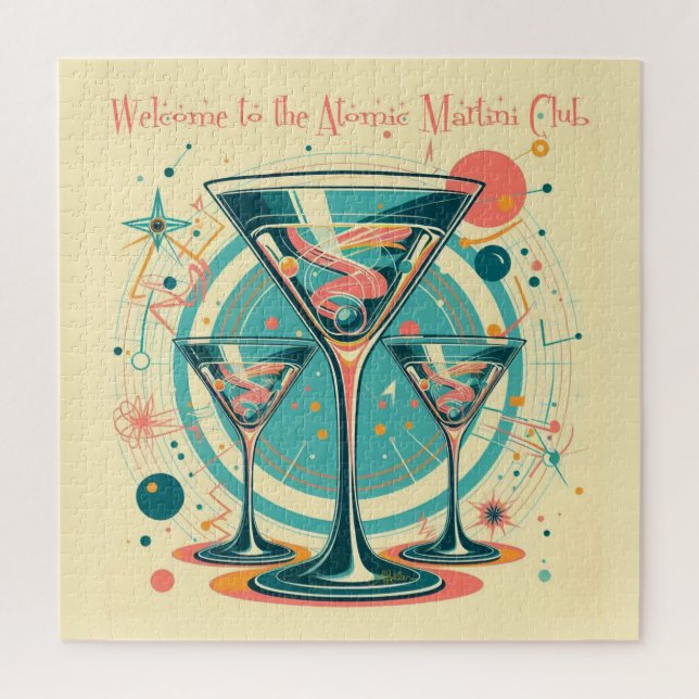 Welcome To The Atomic Martini Club Triple Play Jigsaw Puzzle (Vertical)