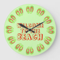 Welcome to the Beach Green Flip Flops Vacation