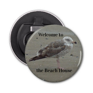 Welcome to the Beach House Seagull Photo Ocean Bottle Opener
