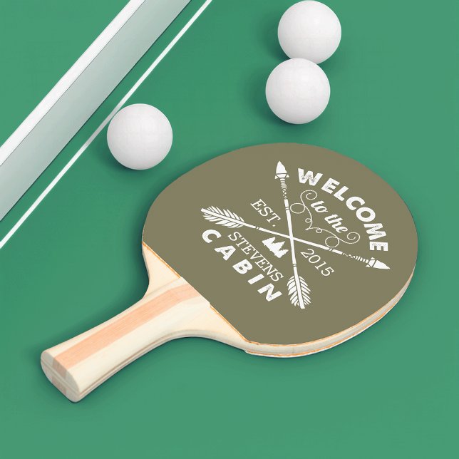 Welcome to the Cabin | Rustic Arrows Personalised Ping Pong Paddle (Creator Uploaded)