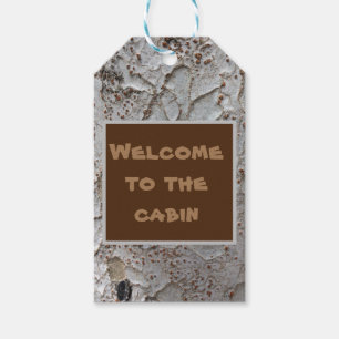 Welcome to the Cabin Tree Bark Rustic House Guest Gift Tags