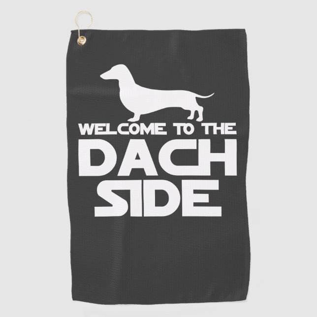 Welcome To The Dachshund Side Golf Towel (Front)