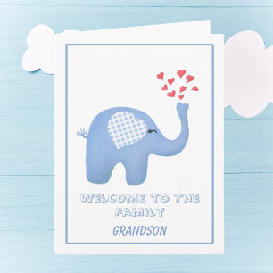 Welcome to The Family Grandson Baby Elephant  Card