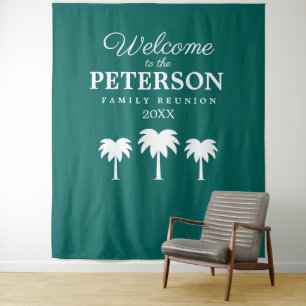 Welcome to the family reunion photo backdrop idea tapestry