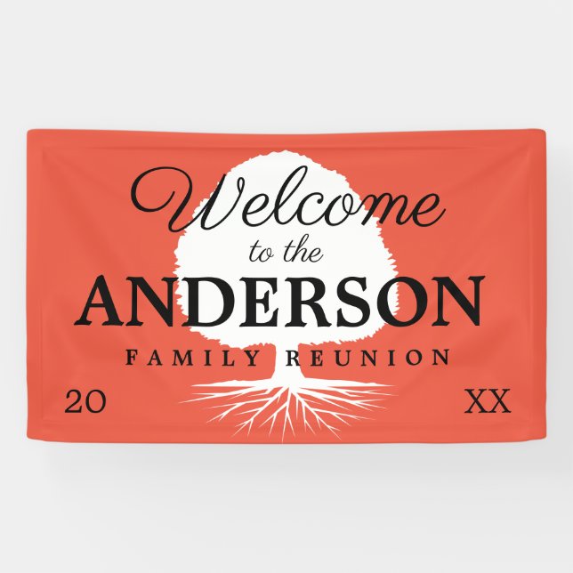 Welcome to the family reunion tree logo custom  banner (Horizontal)