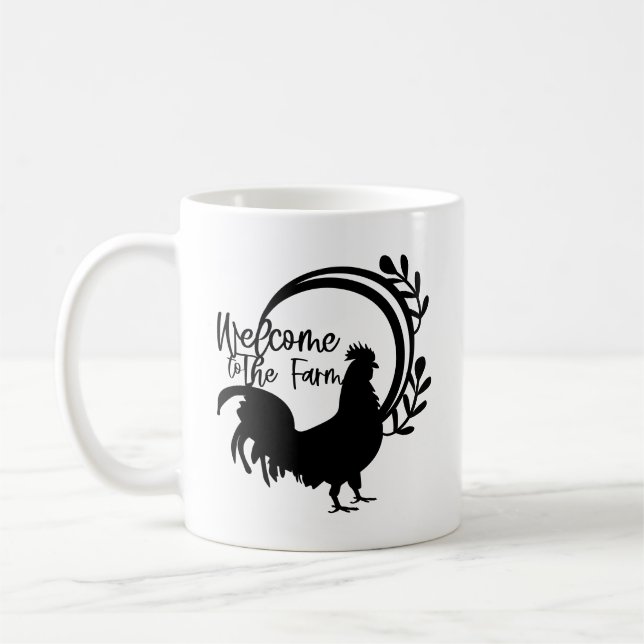 Welcome to the Farm Rooster Coffee Mug (Left)