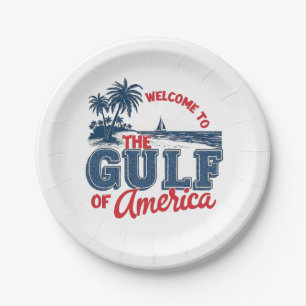 Welcome to the Gulf of America Immigrant Mexican  Paper Plate
