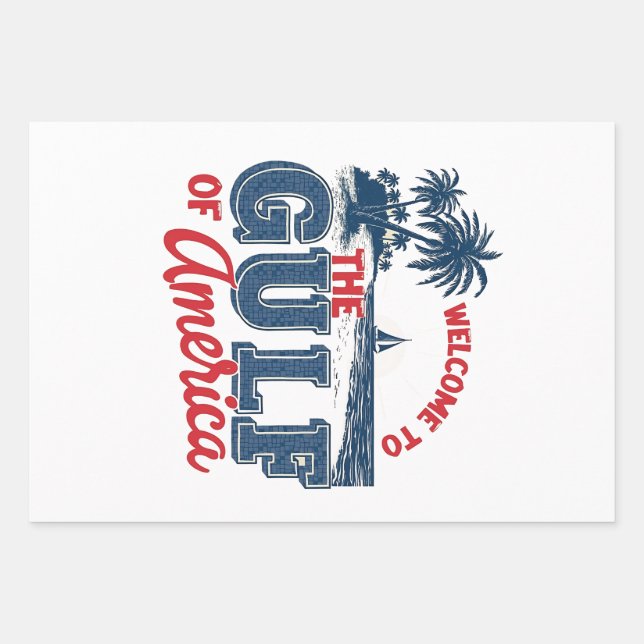 Welcome to the Gulf of America Immigrant Mexican  Wrapping Paper Sheet (Front)