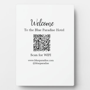 Welcome to the hotel restaurant villa scan QR WIFI Plaque