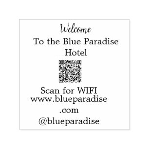 Welcome to the hotel restaurant villa scan QR WIFI Self-inking Stamp