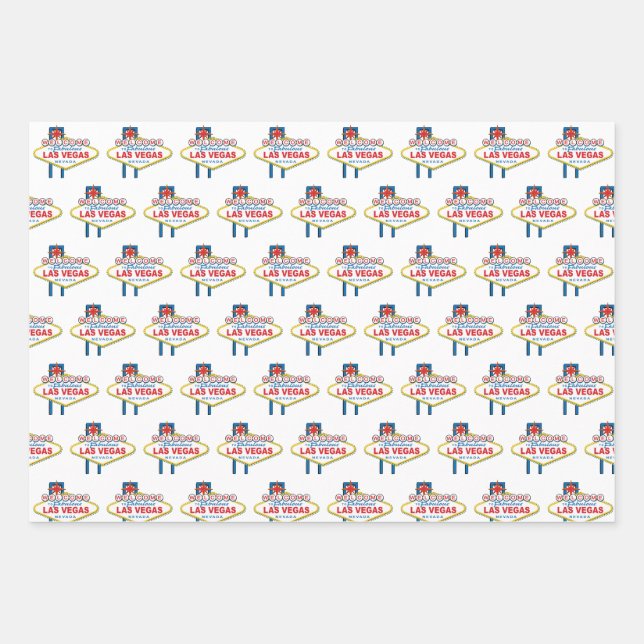 Welcome to the Las Vegas Sign Wrapping Paper Sheet (Front)