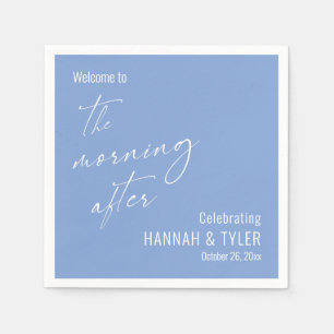 Welcome to The Morning After Periwinkle Blue Napkin