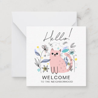 Welcome to the Neighbourhood Card – Cute Cat Illus