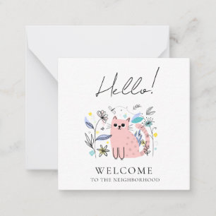 Welcome to the Neighbourhood Card – Cute Cat Illus