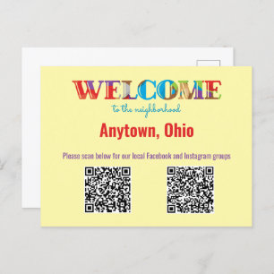 WELCOME to the Neighbourhood Custom QR Code Postcard