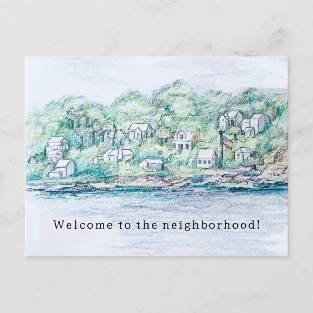 Welcome to the Neighbourhood Lake Houses Village Postcard (Front)