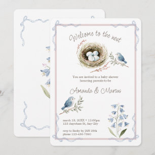Welcome to the Nest Bluebell Baby Shower Invitation