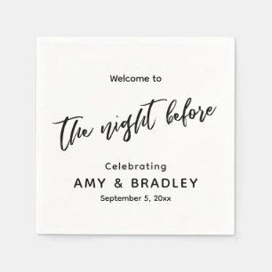Welcome to The Night Before Handwriting Typography Napkin