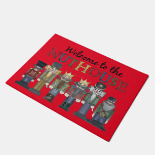 Welcome to the Nut House Nutcracker door mat