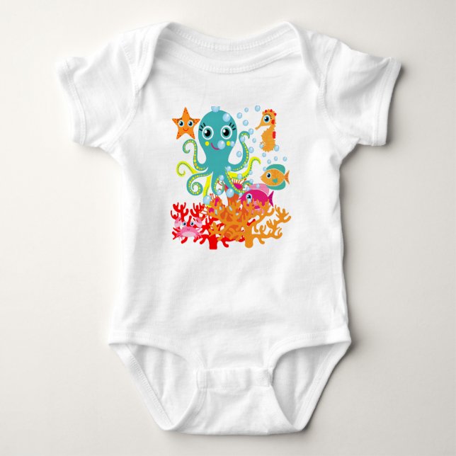 Welcome to the Ocean Baby Bodysuit (Front)