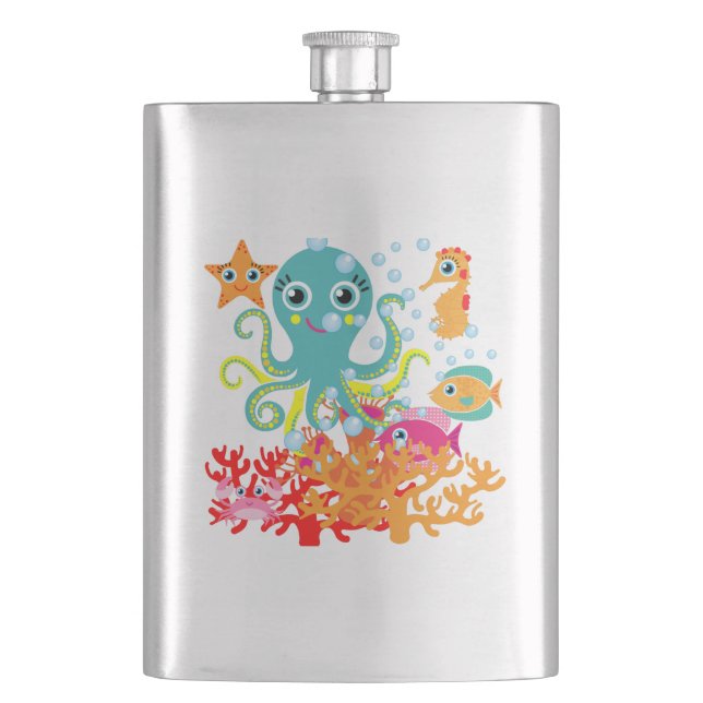Welcome to the Ocean Hip Flask (Front)
