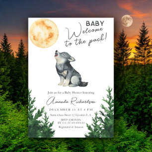 Welcome to the pack! Wolf Baby Shower Invitation