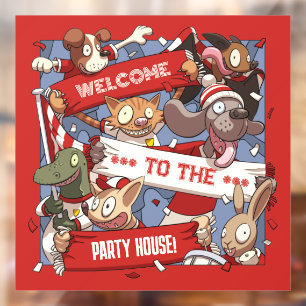 Welcome To The Party House! Funny Animal Fans