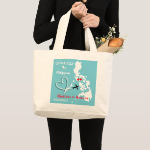 Welcome To The Philippines Destination Wedding Large Tote Bag
