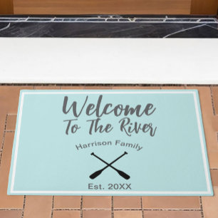 Welcome To The River custom family name Doormat