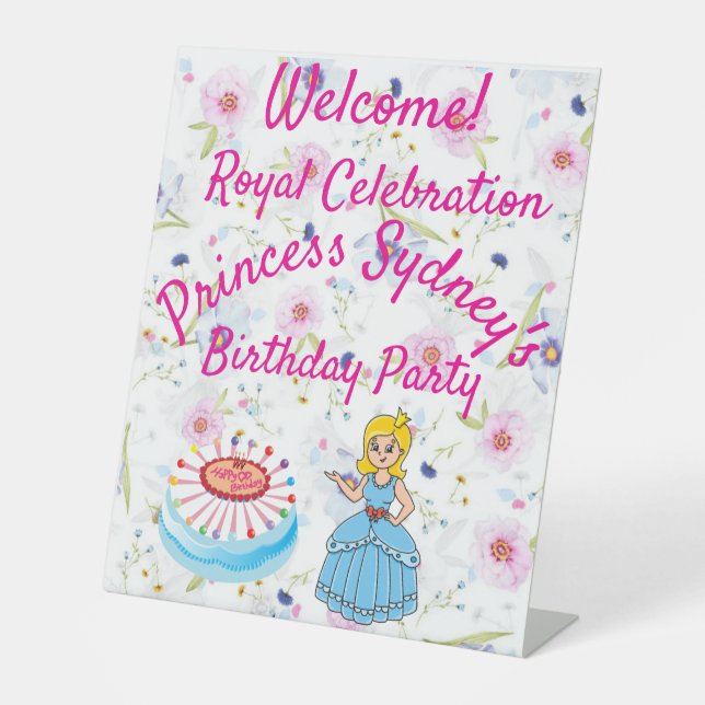 Welcome to the Royal Celebration Princess Birthday Pedestal Sign (Front)