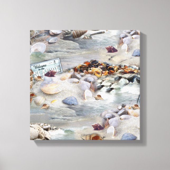 Welcome to the Seaside Canvas Print (Front)