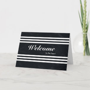 Welcome To The Team Chalkboard Stripes Postcard