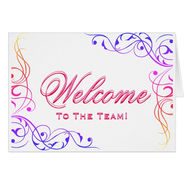 Welcome To The Team Swirl Floral Black & White (Front Horizontal)