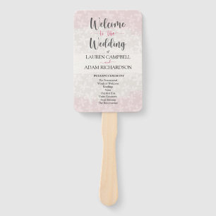 Welcome to the Wedding Blush Pink Watercolor Hand Fan