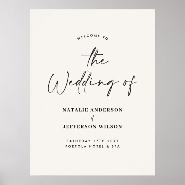 welcome to the wedding modern typography wedding   poster (Front)