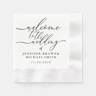 Welcome To The Wedding Of Custom Name Signature Napkin