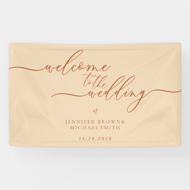 Welcome to the wedding signature party entrance banner (Horizontal)