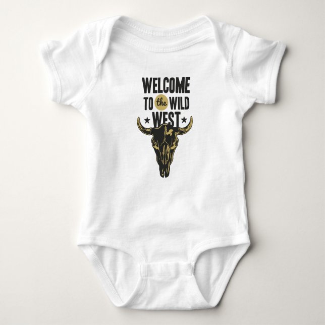 Welcome to the Wild West Baby Outfit – Cute Cowboy Bodysuit (Front)