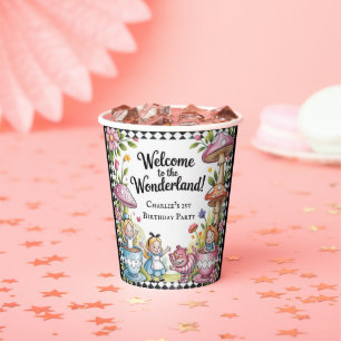 Welcome To The Wonderland 1st Birthday Party Paper Cups