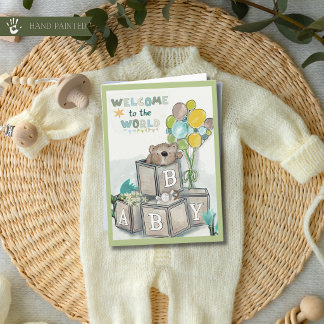 Welcome to the World Baby Bear Congratulation Card