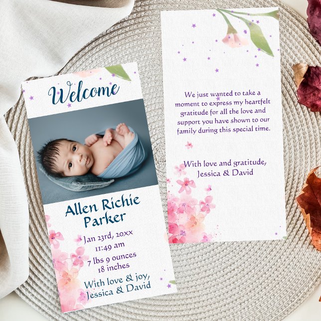 Welcome To The World, Baby! Flat Announcement Card (Creator Uploaded)