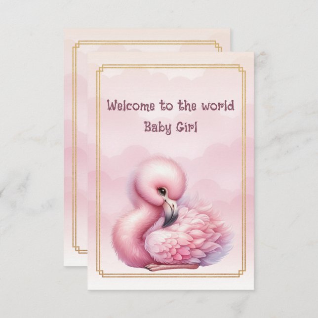 Welcome to the world Baby Girl  Card (Front/Back)