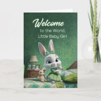 Welcome to the World Baby Girl Cute Bunny Nursery