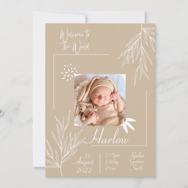 Welcome to the world Birth Announcement Card (Front)