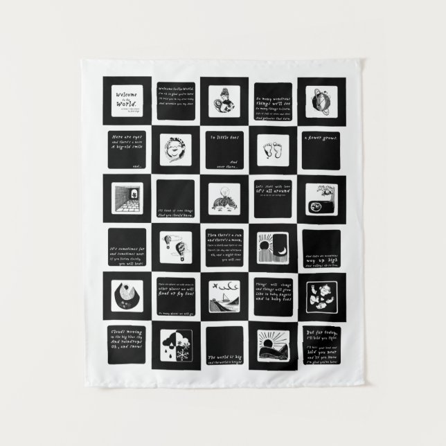 "Welcome to the World" by Beck Haga High-Contrast Tapestry (Front)