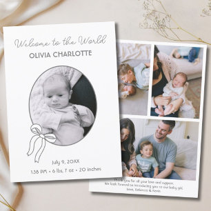 Welcome to the World Gender Neutral Newborn Birth Announcement
