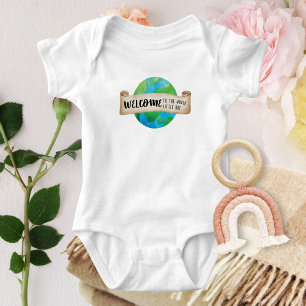 Welcome to the World Little One earth Baby Bodysuit